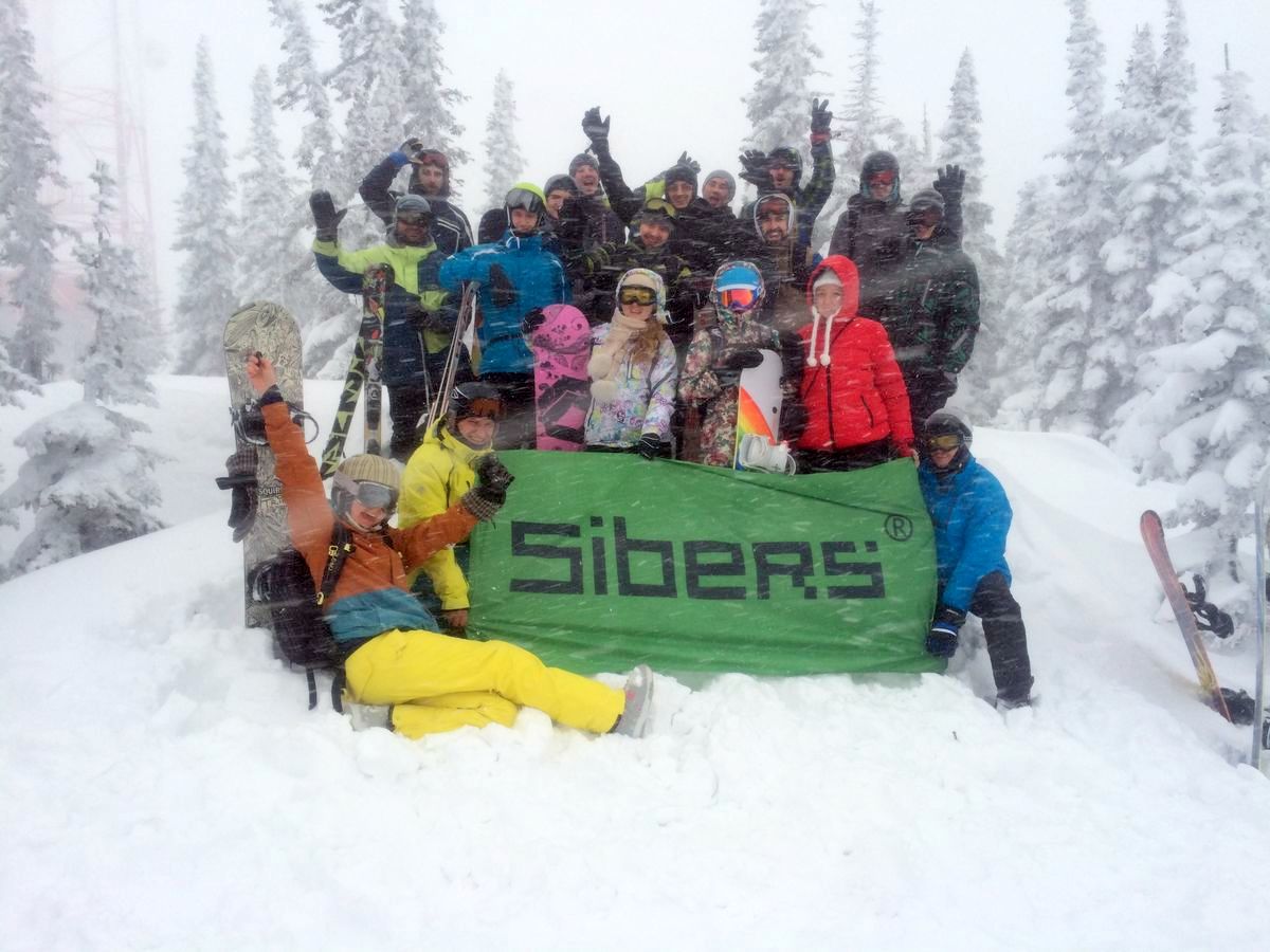 Happy team in the snowstorm Happy team in the snowstorm